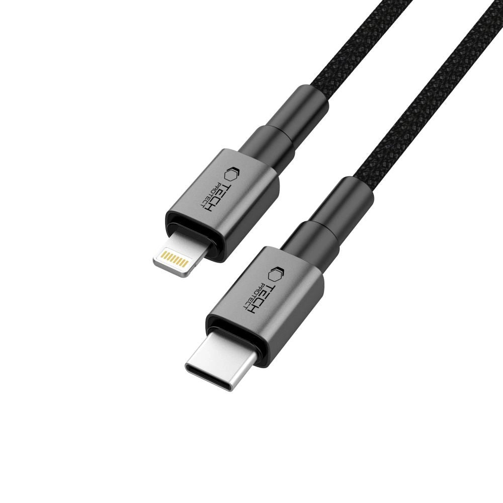 Tech-Protect Ultraboost DNA USB-C / Lightning PD27W/3A kabel 25 cm - grå