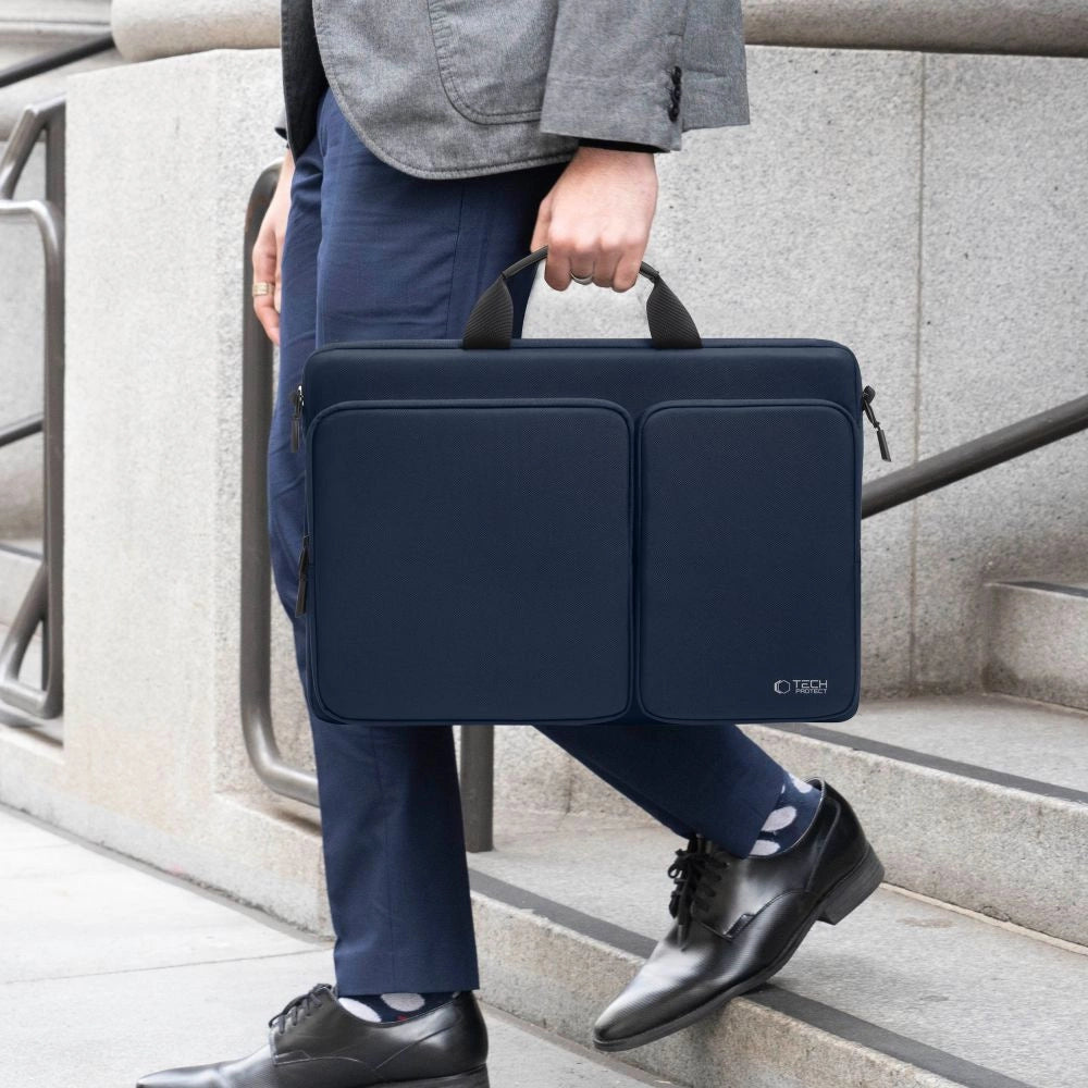 Tech-Protect Defender Bag til 17" Laptop - Navy Blue