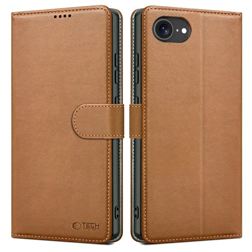Tech-Protect Wallet Case til iPhone 16e - Brunt