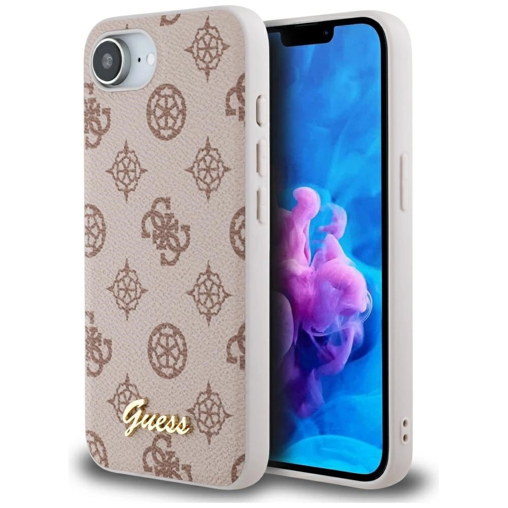 Guess Peony Script Logo MagSafe iPhone 16e Case - Brunt