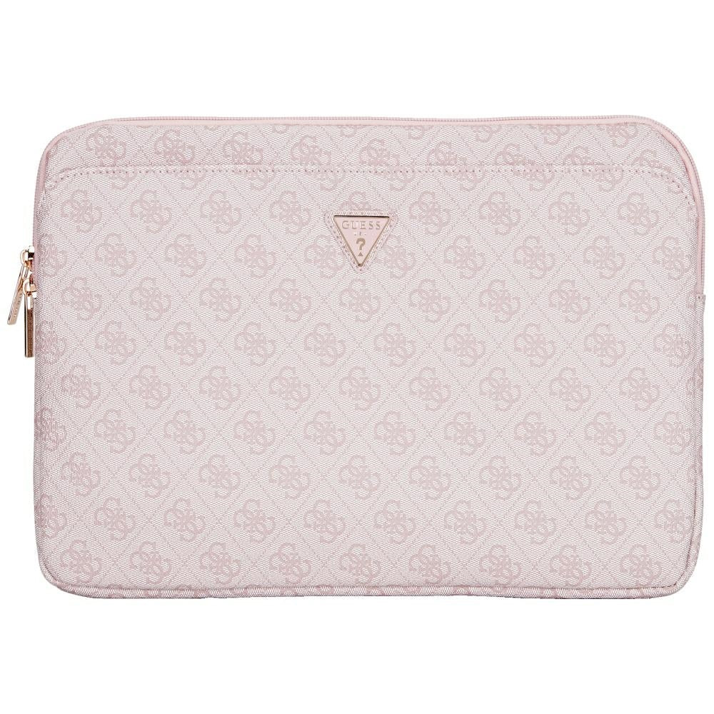 Guess Sleeve 4G Zipper Pocket Triangle Logo 14" Laptop Bag - Pink