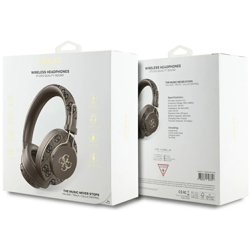 Guess ENC Metal 4G Bluetooth Over-Ear Headphones - Brunt