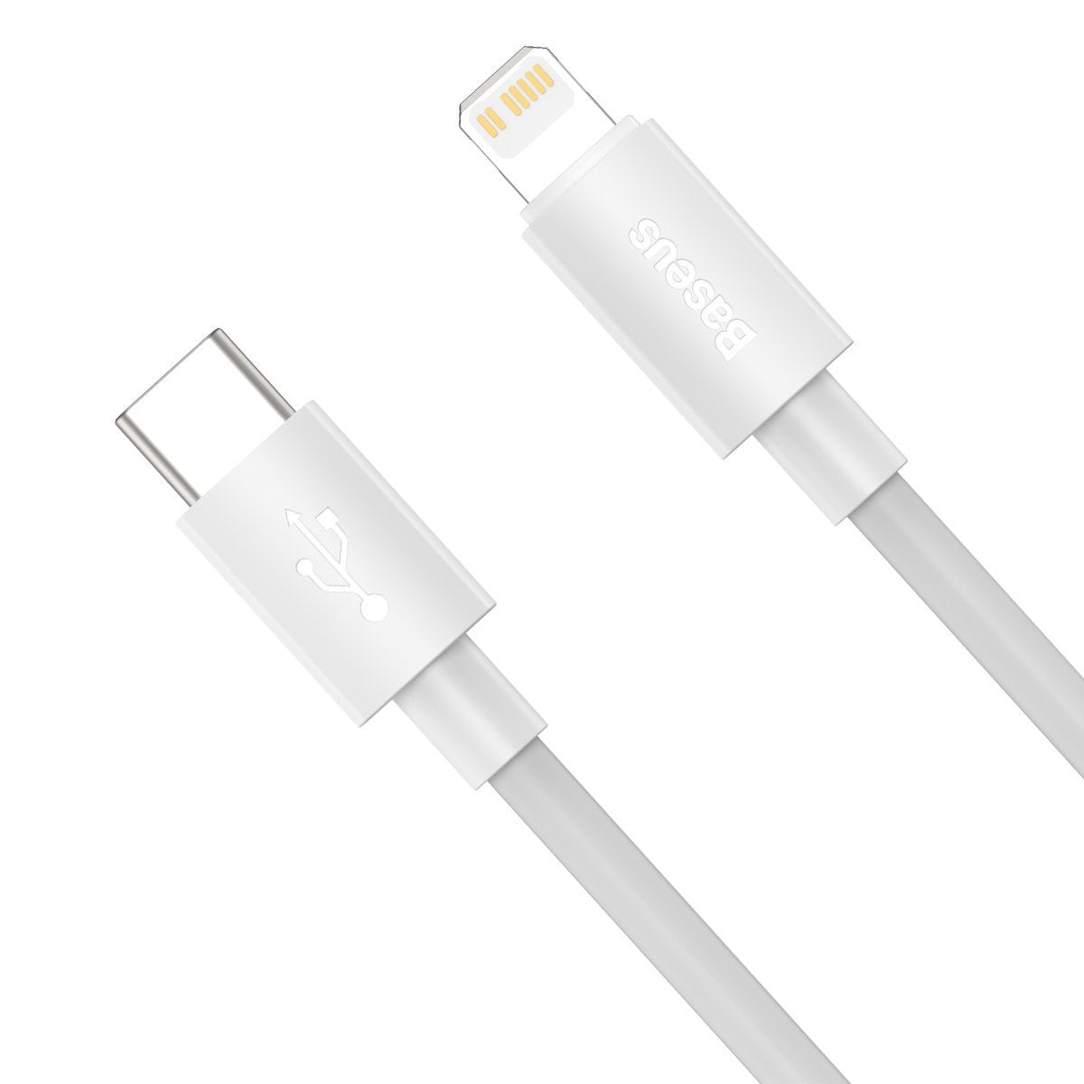 Baseus Simple Wisdom Data Cable Kit USB-C til Lightning PD 20W (2PCS/Set) 1,5m Hvid