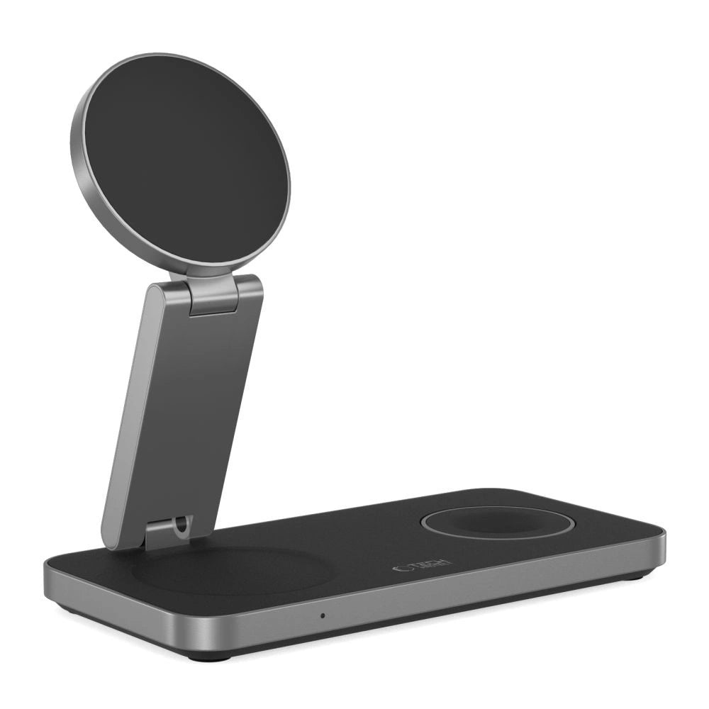 Tech-Protect QI15W-A47 MagSafe 3in1 induktiv oplader + USB-C kabel - sort