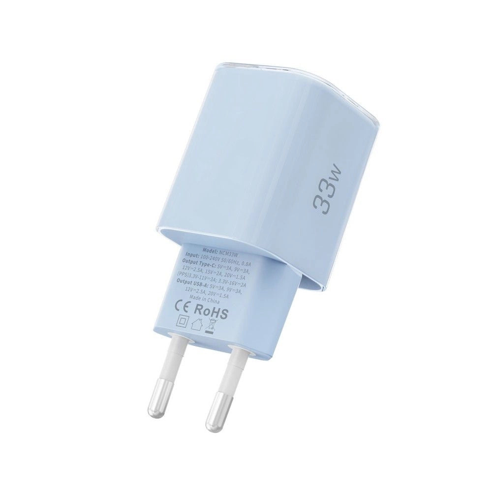 Tech-Protect NCM33W 2-port PD33W/QC3.0 vægoplader - blå