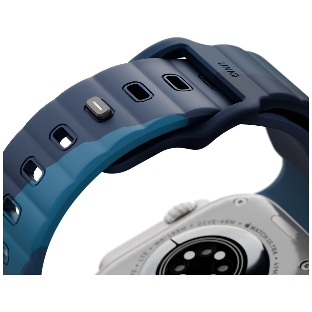 Uniq Stride De Rubber Strap til Apple Watch 44 / 45 / 46 / 49 mm - Blå