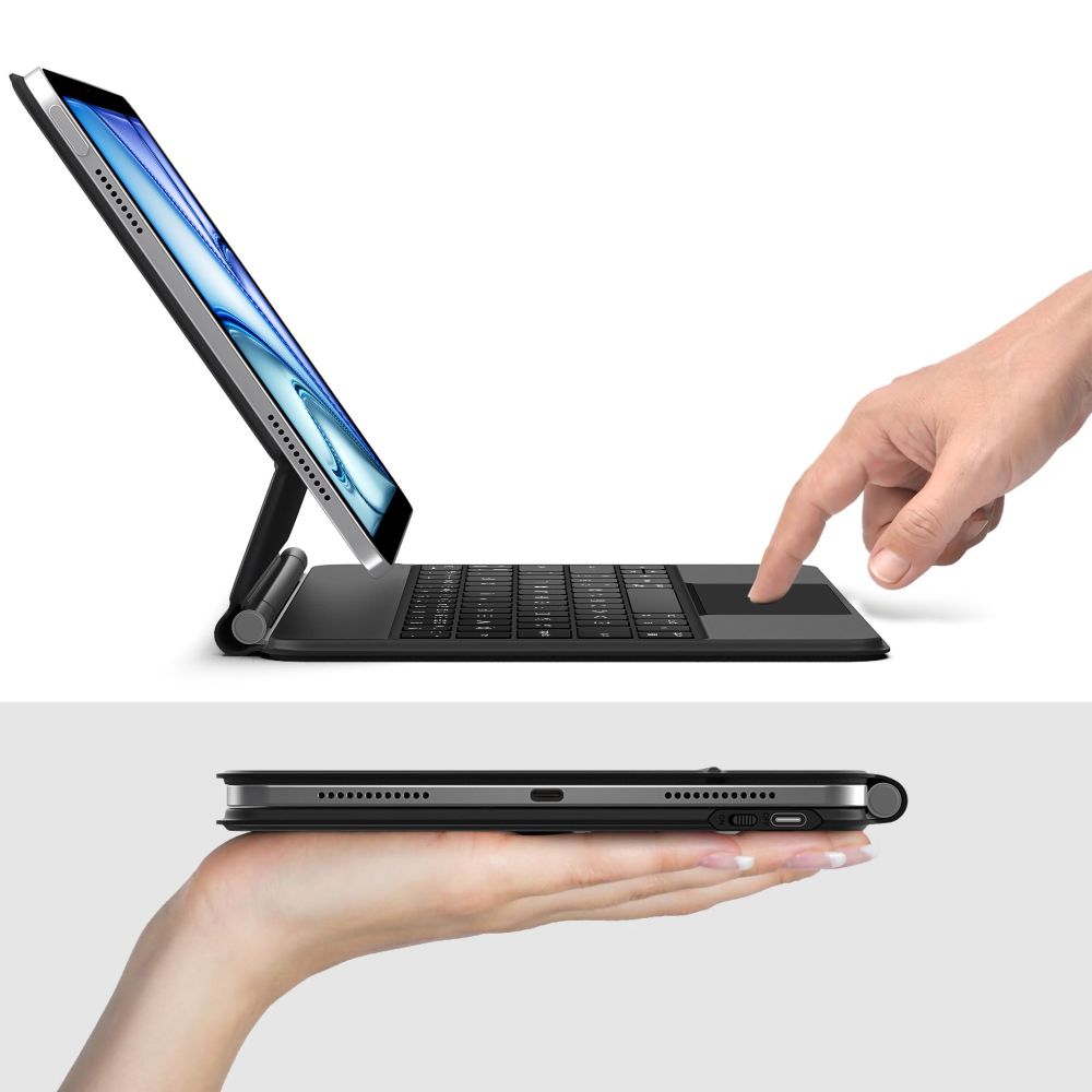 Tech-Protect Smartcase Magnetisk med tastatur til iPad Air 10.9 2020 / 2022 / iPad Air 11 2024 / 2025 - sort