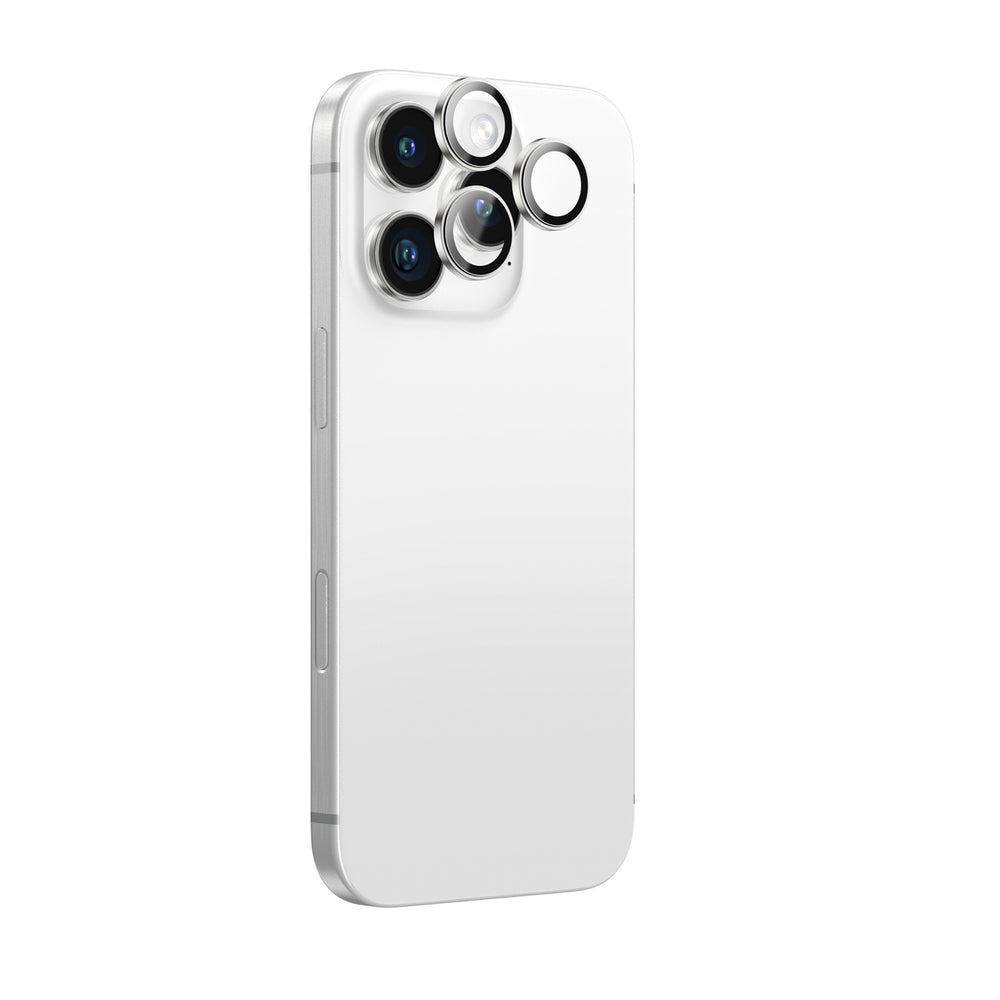 AmazingThing AR Aluminium 3 Lens Glass med Kamera Lens Frame til iPhone 16 Pro / 16 Pro Max - Silver