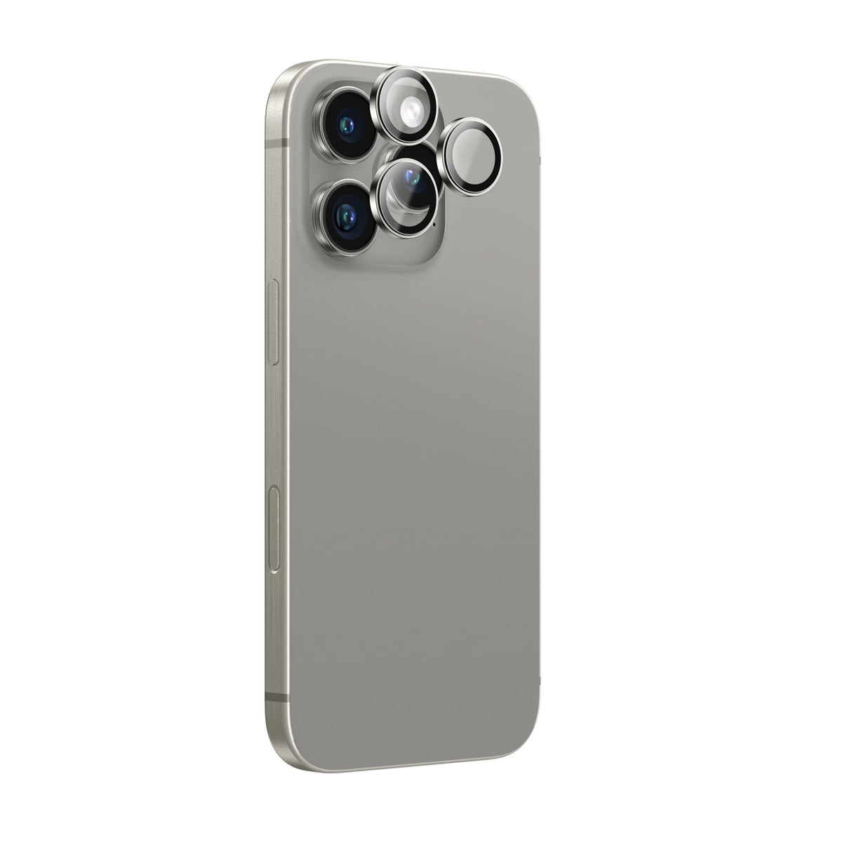 AmazingThing AR Aluminium 3 Lens Glass med Kamera Lens Frame til iPhone 16 Pro / 16 Pro Max - Grå