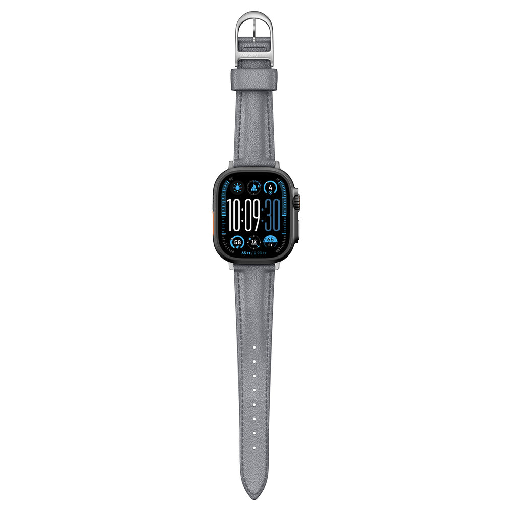 AmazingThing Class Band Læderrem til Apple Watch 45 / 46 / 49 mm - Grå