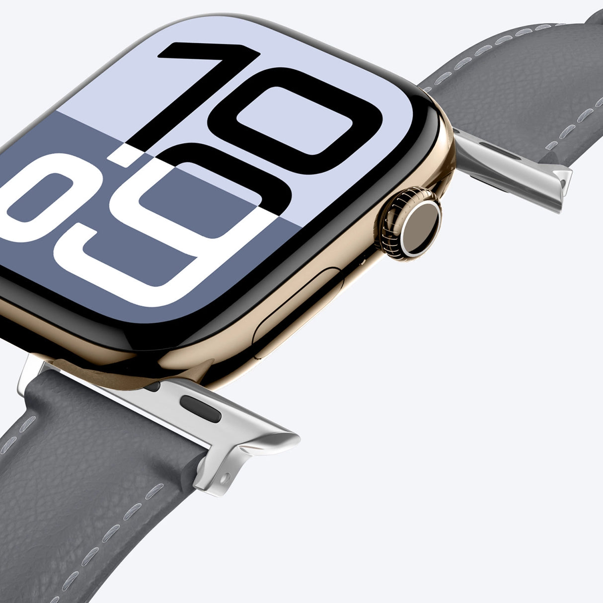 AmazingThing Class Band Læderrem til Apple Watch 45 / 46 / 49 mm - Grå
