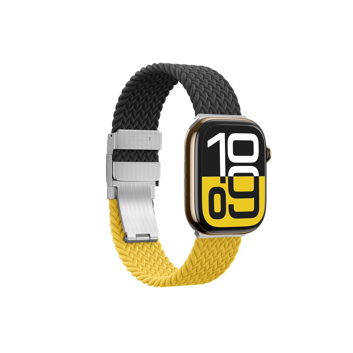 Sæt med 2 AmazingThing Blend-bånd til Apple Watch 45/46/49 mm - gul-sort/sort