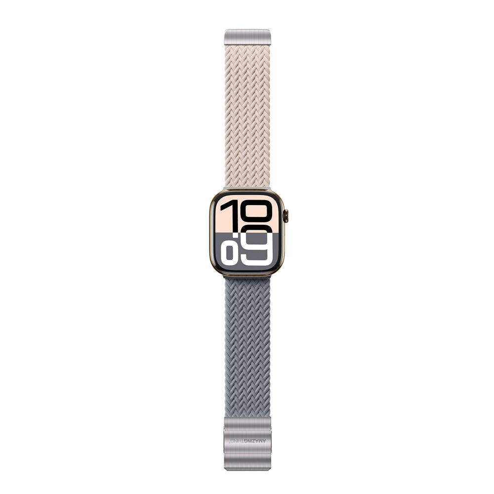 Sæt med 2 AmazingThing Blend-bånd til Apple Watch 45/46/49mm - Pink-Grey/Pink