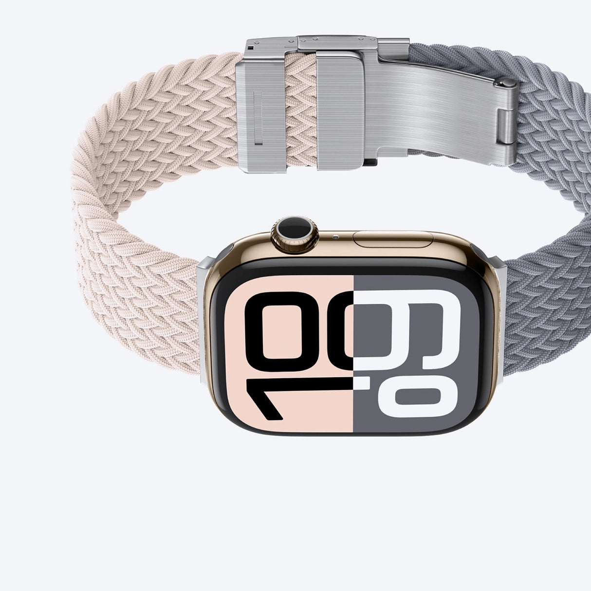 Sæt med 2 AmazingThing Blend-bånd til Apple Watch 45/46/49mm - Pink-Grey/Pink