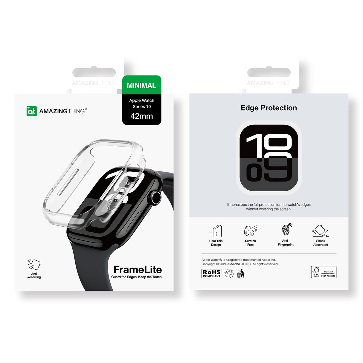 AmazingThing Minimal Case til Apple Watch 42mm - Clear