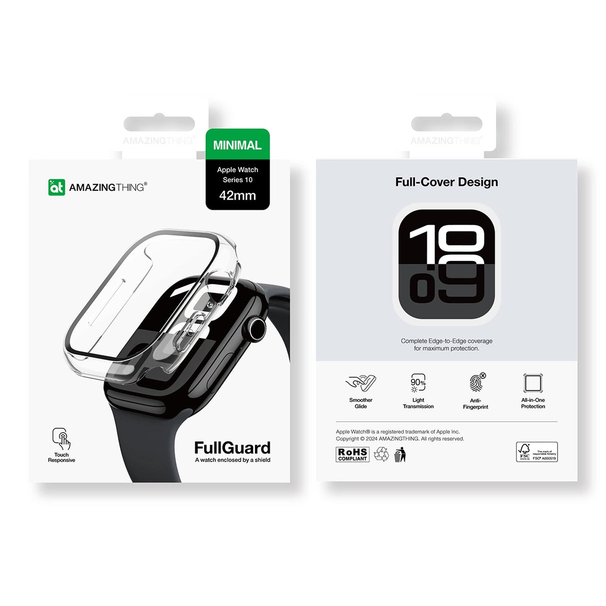 AmazingThing Radix Glass Case til Apple Watch 42mm - Clear