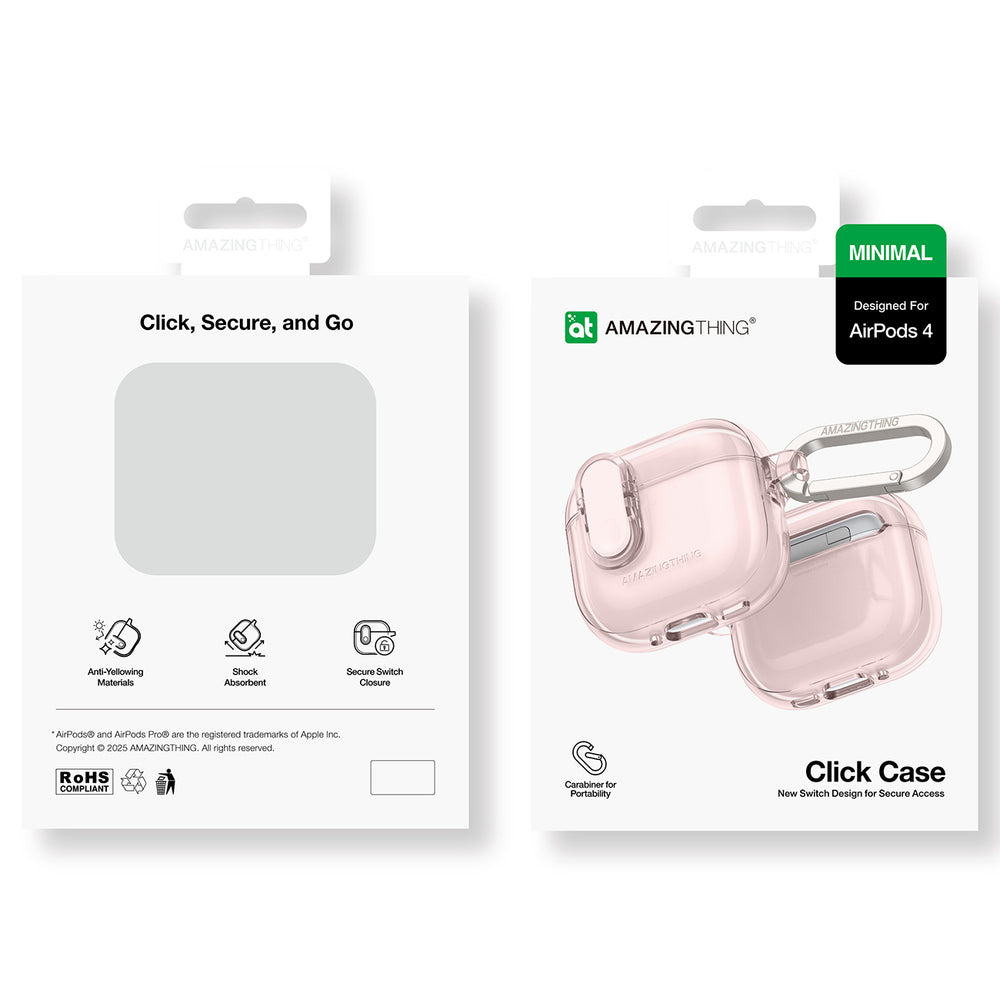 AmazingThing Minimal Case til AirPods 4 Pink