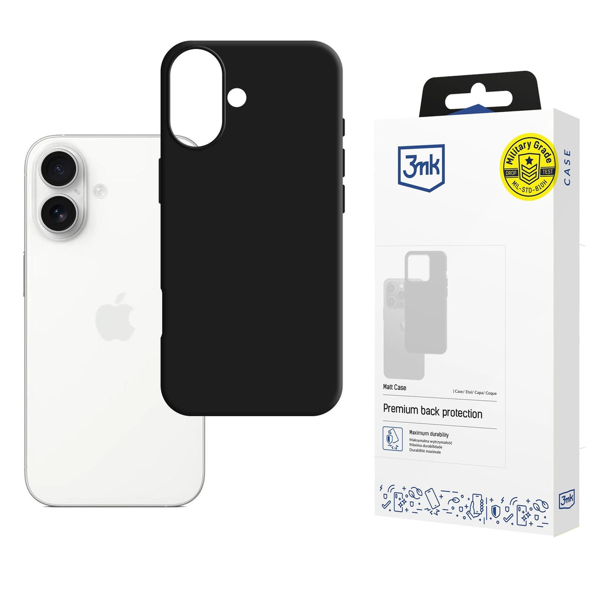 3mk Matt Case til Apple iPhone 17 - sort
