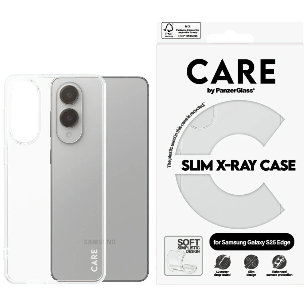 CARE af PanzerGlass Fashion X-Ray Case til Samsung Galaxy S25 Edge - Gennemsigtig