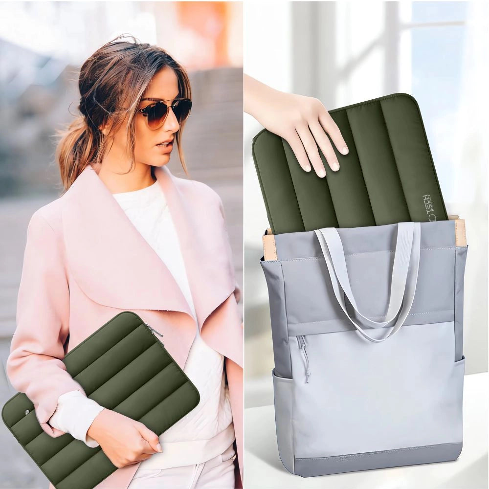 Tech-Protett Fluffy Laptop Bag 15-16 - Grøn