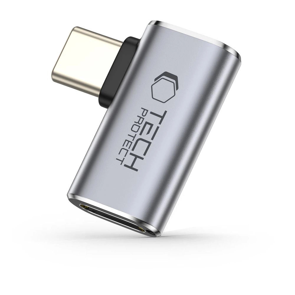 Tech-Protect Ultraboost AA01 USB-C vinklet adapter - Grå