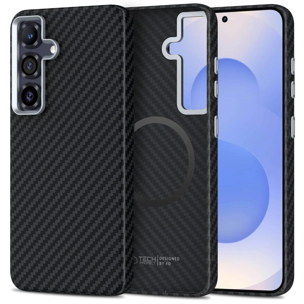 Tech-Protect Ion Carbon MagSafe Case til Samsung Galaxy S25 - sort
