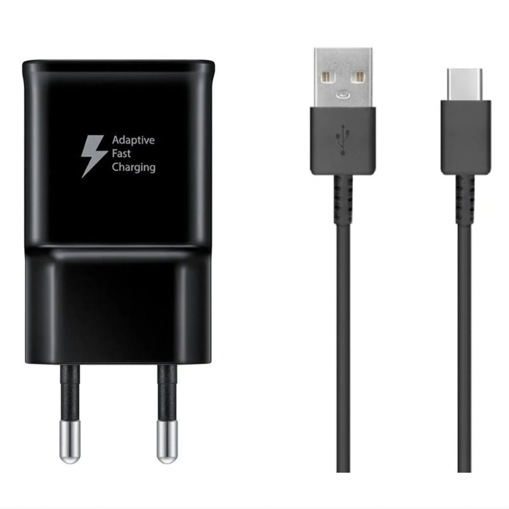Samsung EP-TA200EBE USB-A 15W wall charger with EP-DR140ABE USB-A - USB-C cable (OOB Bulk - replacement packaging) - black