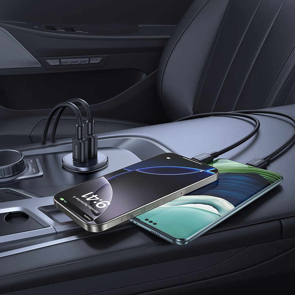Baseus GoTrip 2 x USB-C 30W Car Charger - Black