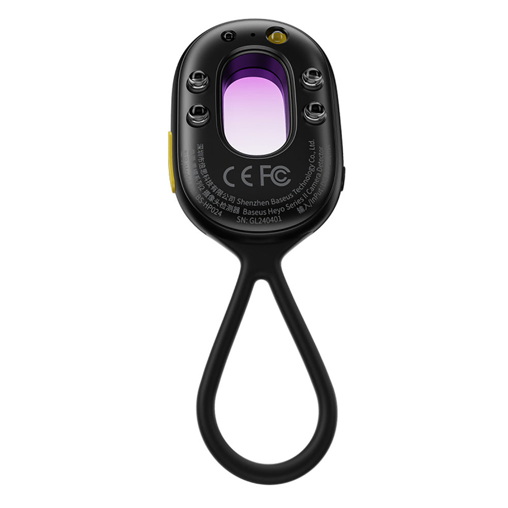 Baseus Heyo Series II Hidden Camera Detector with Alarm and Mini Flashlight + Baseus Simple USB-A - USB-C Cable - Black