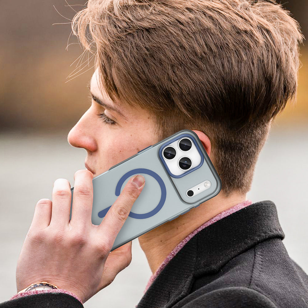 Magnetisk slibende iPhone 17 Pro Case Kompatibel med MagSafe - Matte Blue