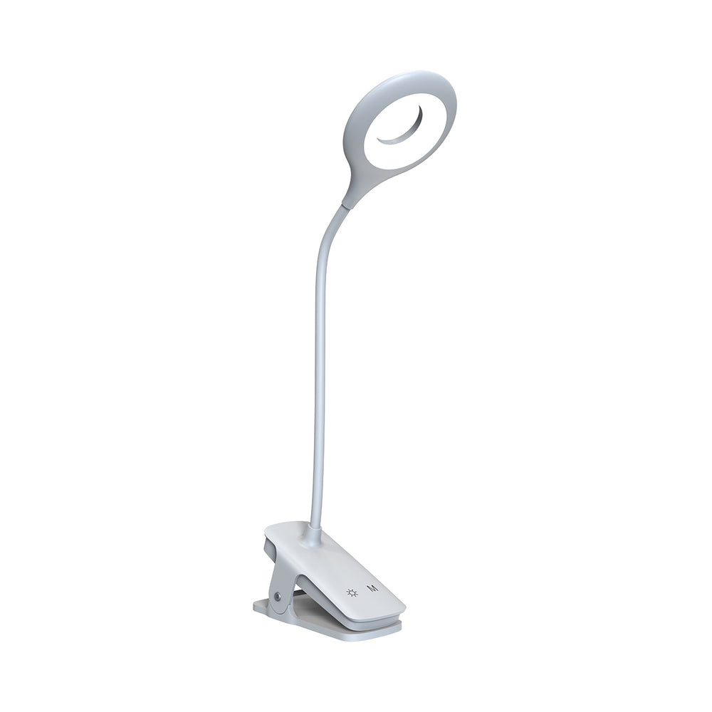 Mini Wozinsky trådløs LED-læslampe med Clip + USB-C-kabel - hvid