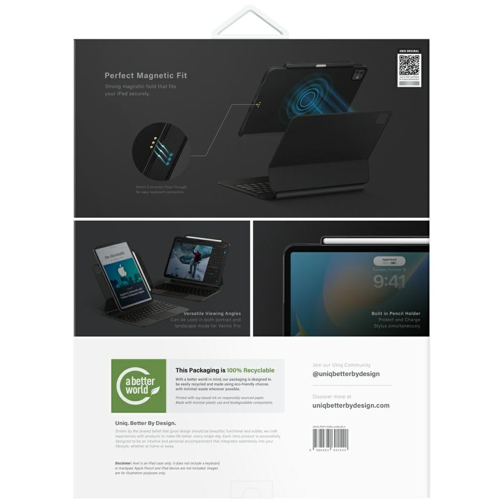 Uniq Axel Case til iPad Air 13" 2024 / 2025 / iPad Pro 13" 2024 - sort