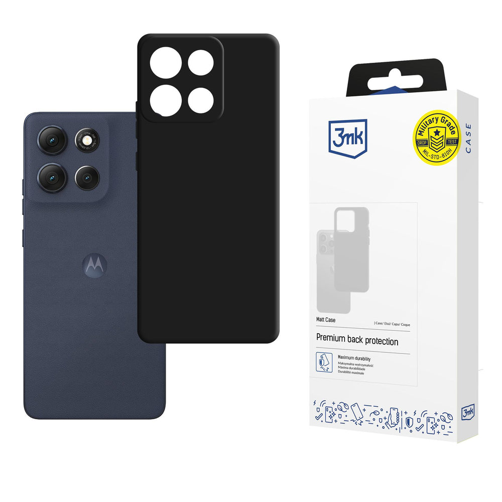 3mk Matt Case til Motorola Moto G86 - sort