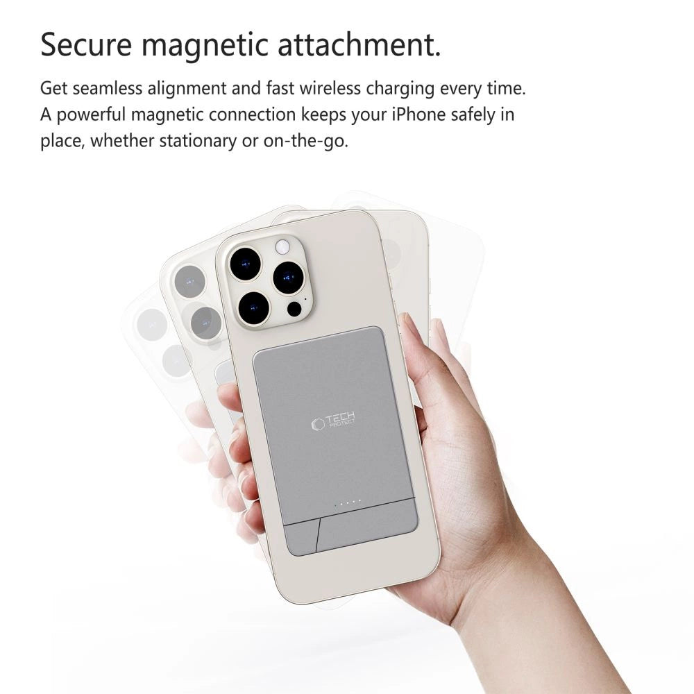 Powerbank Tech-Protect PB14 LifeMag MagSafe 5000 mAh - grå