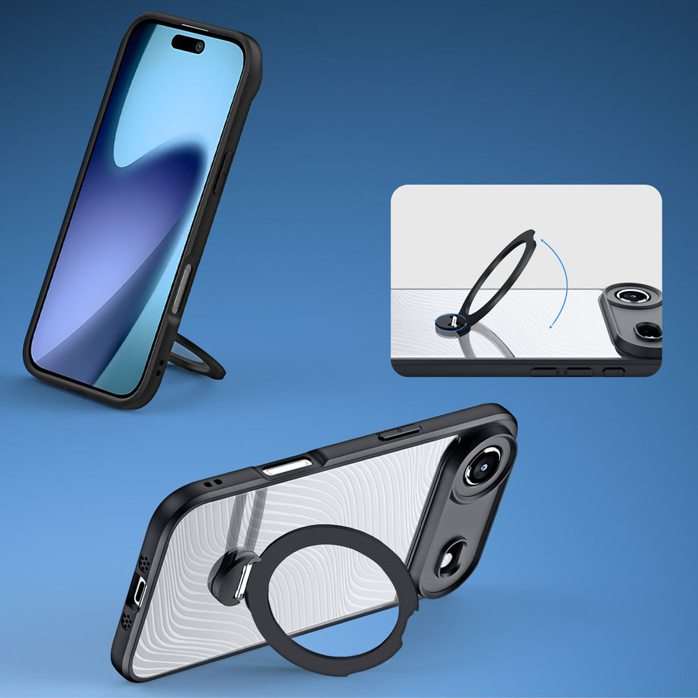 Dux Ducis Aimo Mag Case med magnetisk ring og stativ til iPhone 17 Air Sort