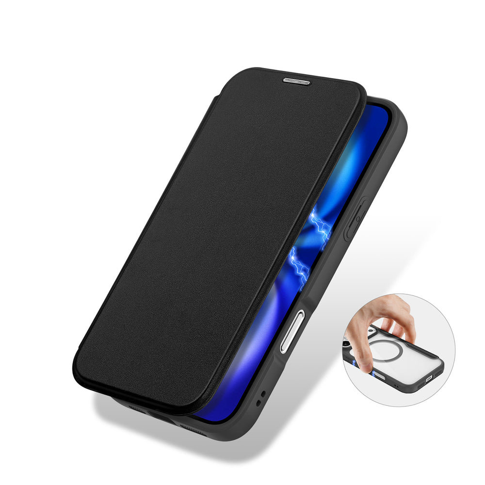 Dux Ducis Skin X Pro Case til iPhone 17 Pro med Wallet, MagSafe Kompatibel - sort