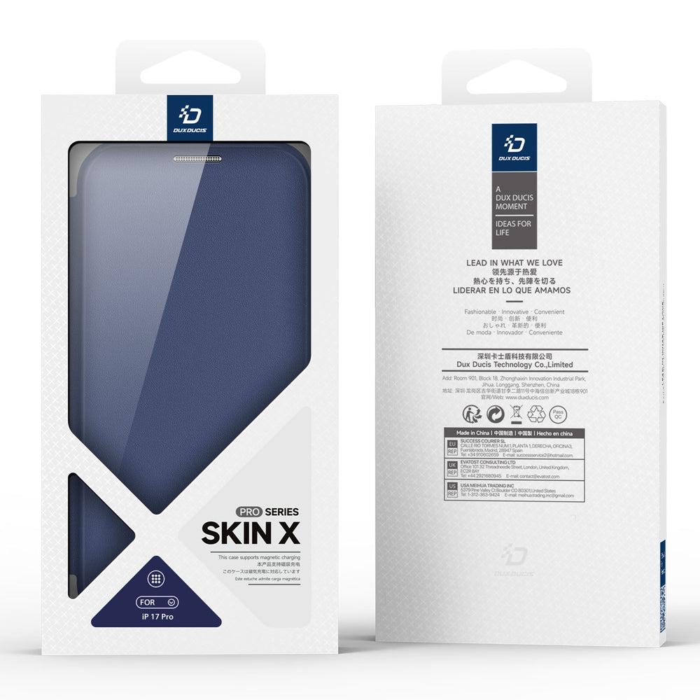 Dux Ducis Skin X Pro iPhone 17 Pro Case with Wallet, MagSafe Compatible - Blue