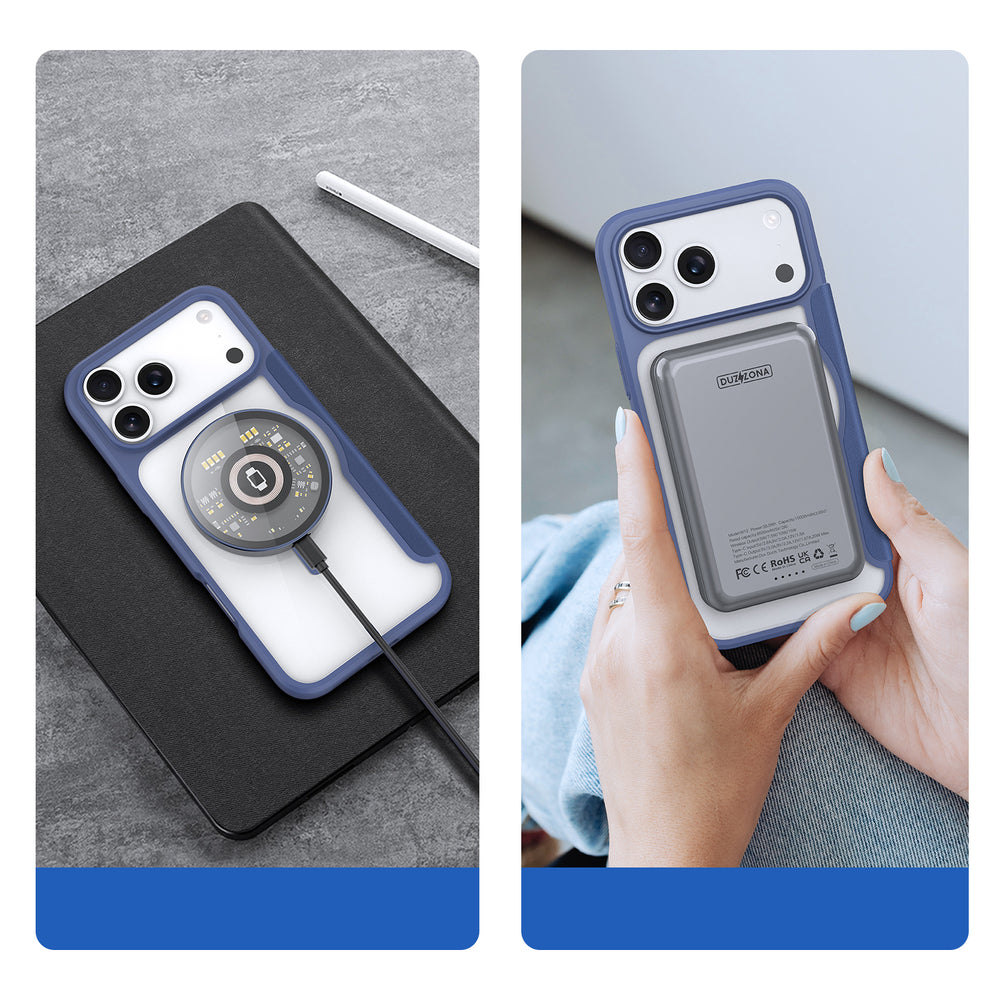 Dux Ducis Skin X Pro iPhone 17 Pro Case with Wallet, MagSafe Compatible - Blue