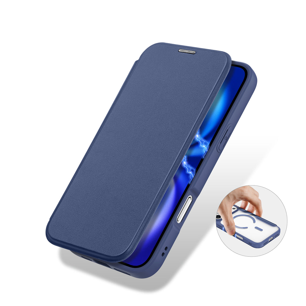 Dux Ducis Skin X Pro iPhone 17 Pro Max Case with Wallet, MagSafe Compatible - Blue