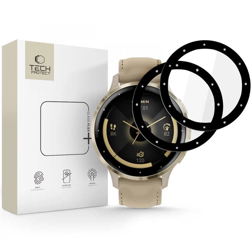 Tech-Protect Glass Flex+ 2-pack hybridglas Garmin Venu 3S - sort