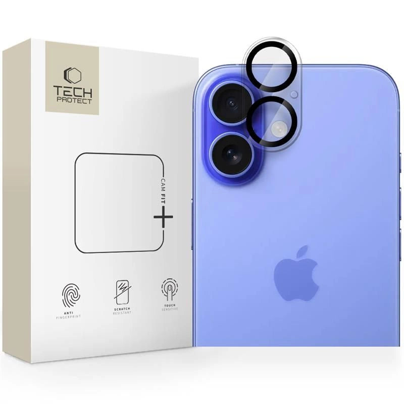 Tech-Protect Cam Fit+ Kamera Cover til iPhone 16 / 16 Plus - Gennemsigtig