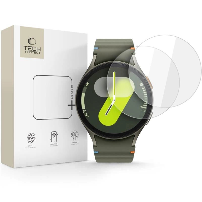 Tech-Protect Glass Fit+ 2-pakke hærdet glas til Samsung Galaxy Watch 40 / 41 / 42 / 43 / 44 mm - gennemsigtigt