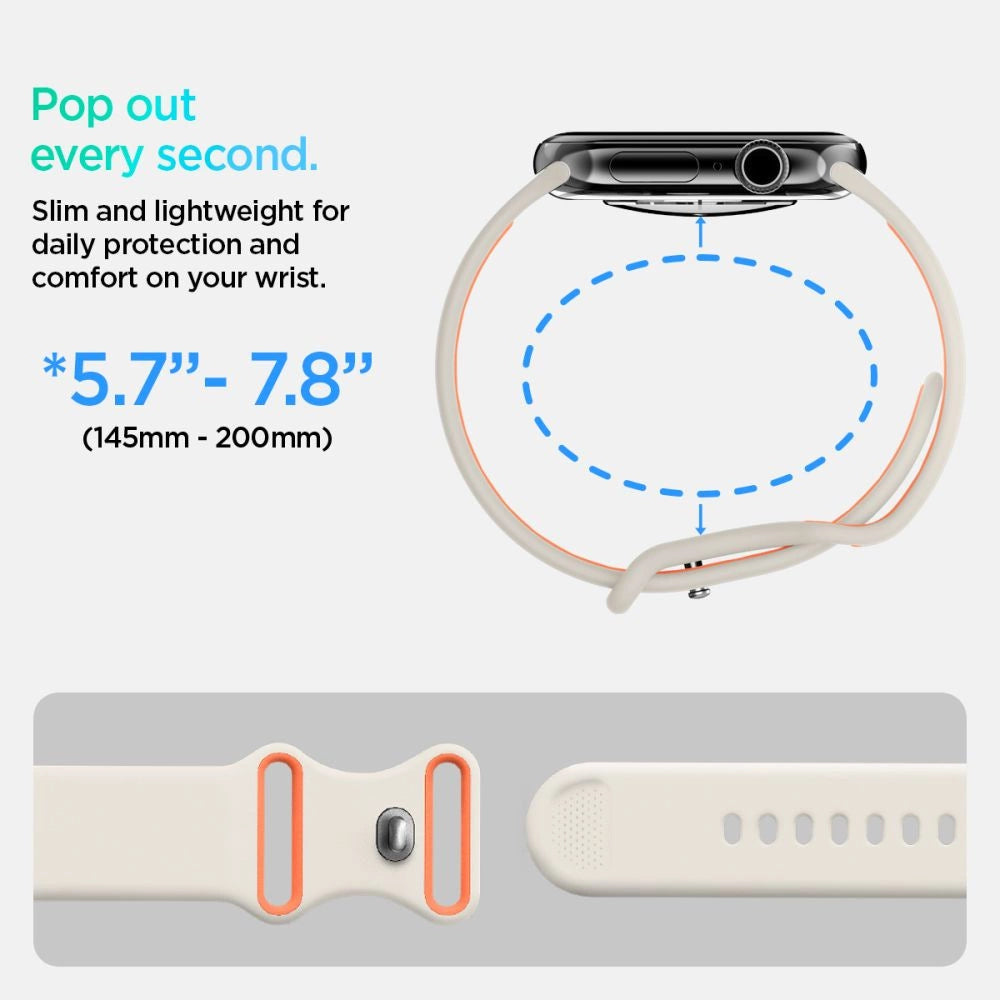 Spigen Nano Pop Strap til Apple Watch 44/45/46/49 mm - Beige-Orange