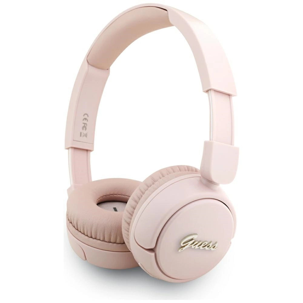 Guess Metal Logo Script Over-Ear Headphones - Pink
