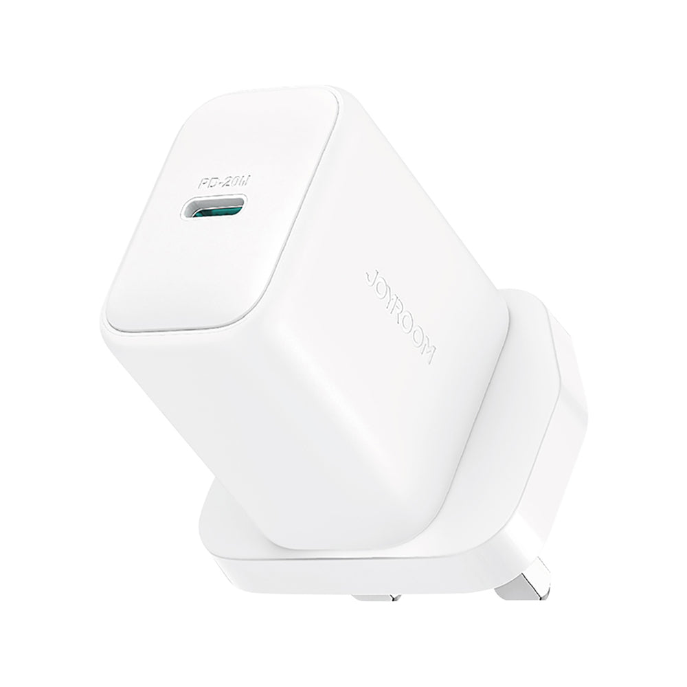 Joyroom JR-TCF20 PD 20W Wall Charger (UK Plug) with 1m USB-C Cable - White