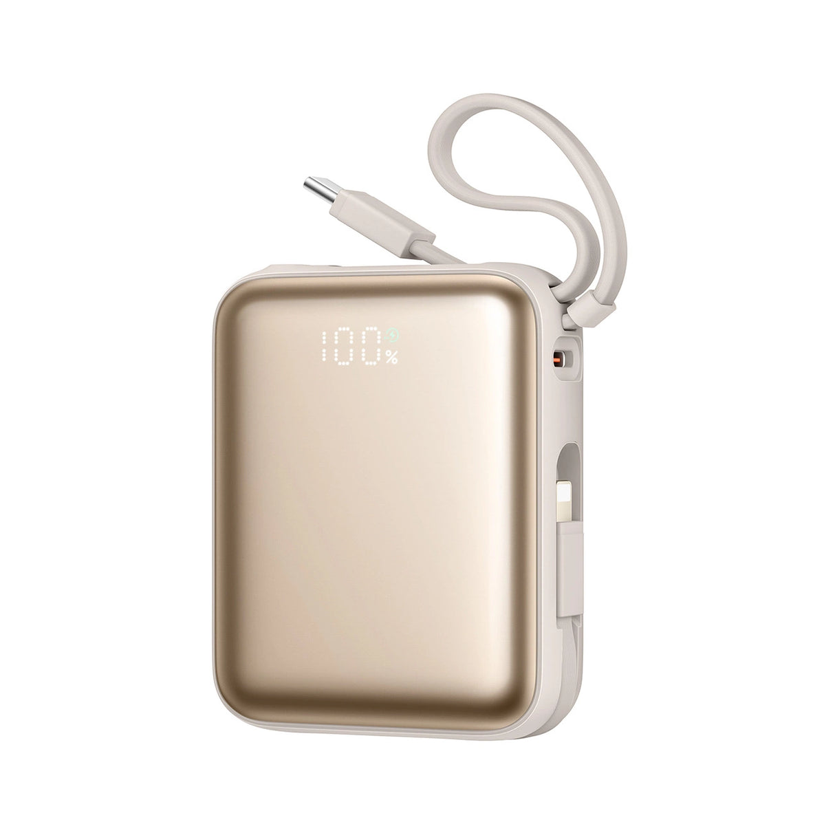 Joyroom JR-PBF27 22.5W 10000mAh Powerbank med to indbyggede kabler - guld