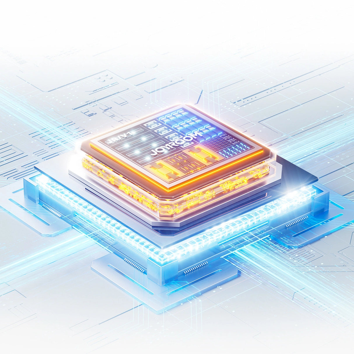 Joyroom JR-PBF27 22.5W 10000mAh Powerbank med to indbyggede kabler - Blå