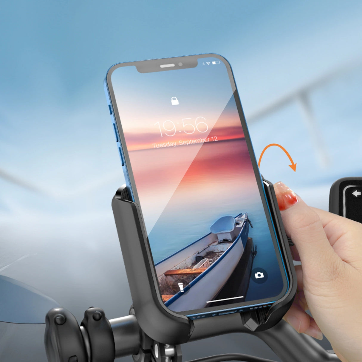 Joyroom JR-ZS431 phone holder for bike, motorcycle, scooter - black