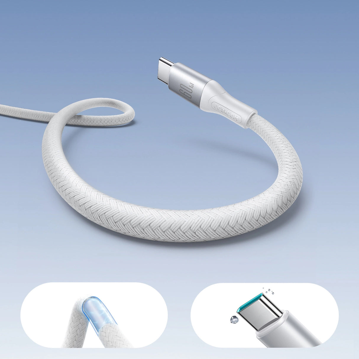 Joyroom S-A28 Flash Series 60W USB-C - USB-C Cable 2m - White