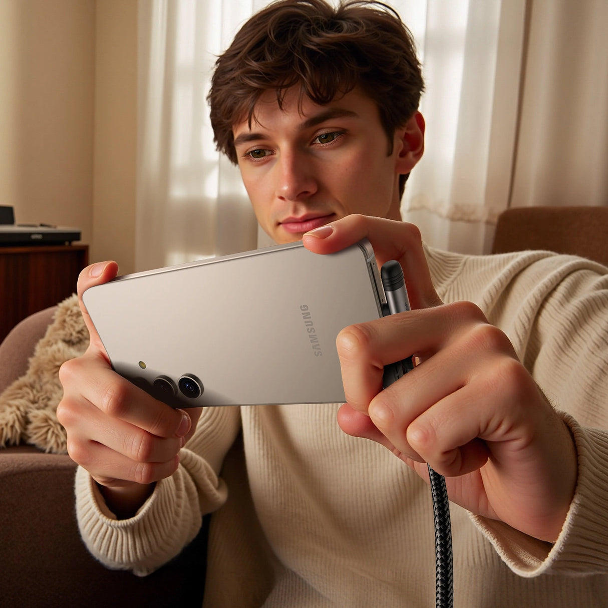 Joyroom S-A56 EnjoyX Series 90° USB-C - USB-C kabel 60W 1,2m - sort